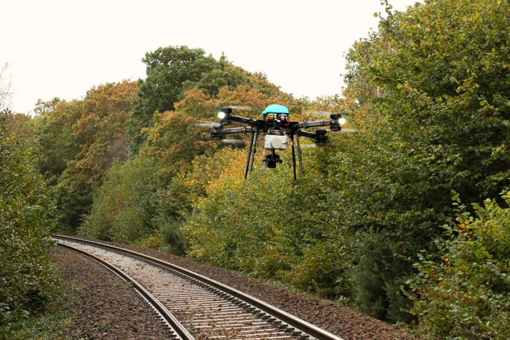 Drone services for rail