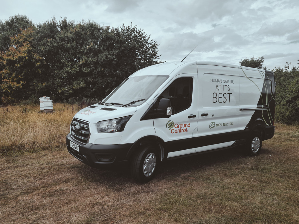 Image of the EV Van with Ground Control branding