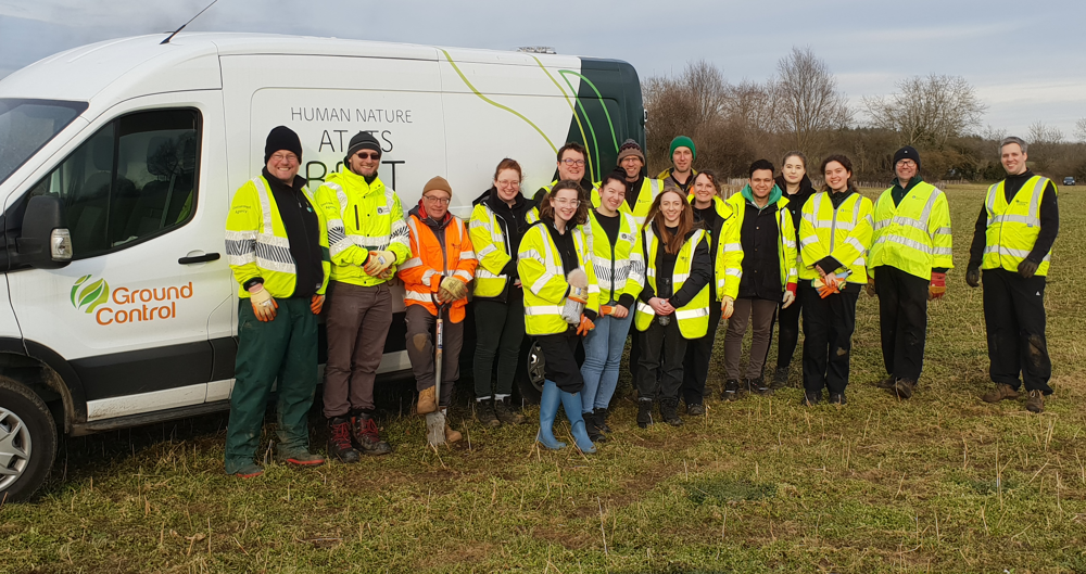A volunteer planting day with the Environment Agency