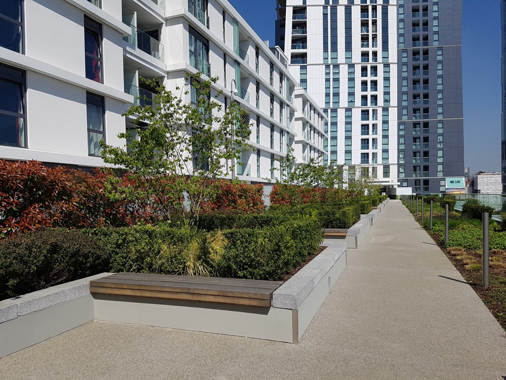 Street furniture featured at Nine Elms Point