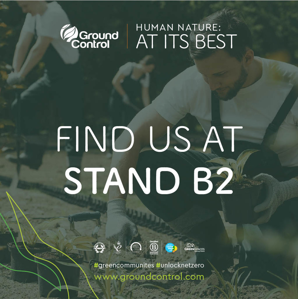 Graphic saying "Find us at stand B2"