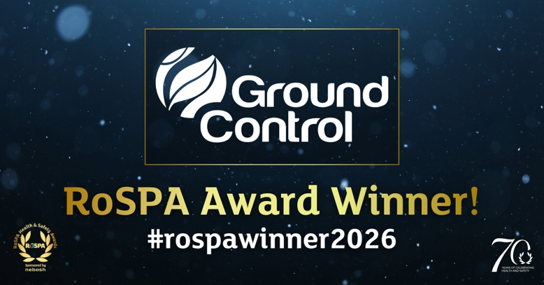 Ground Control logo with text “RoSPA Award Winner! #rospawinner2026”